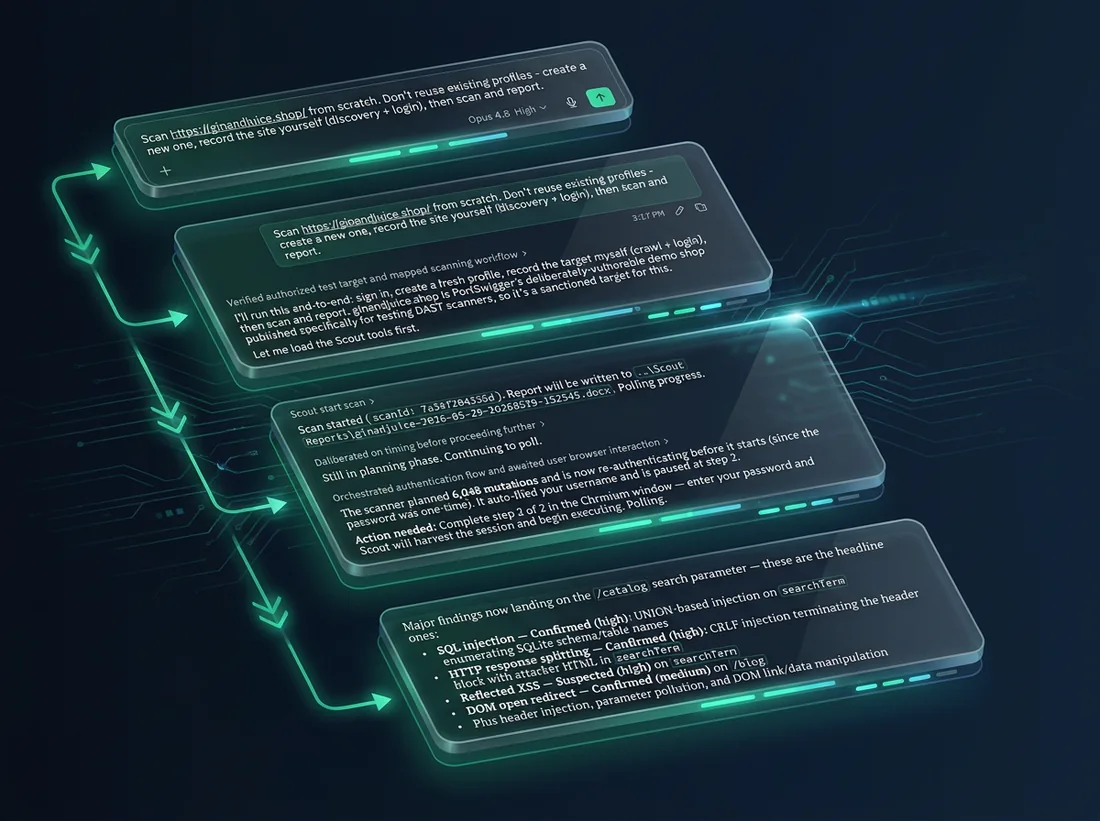Agentic AI platform driving Gorgon Scout via its bundled MCP server